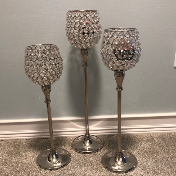 3 faux crystal candle holders - Picture 1 of 2